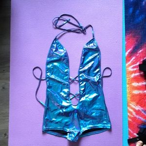 Metalic purple/blue Rave jumpsuit